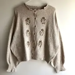 サマンサモスモス マカベアリス 刺繍 ニット カーディガン