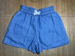 【美品】無地と花柄のリバーシブルショートパンツ　120cm