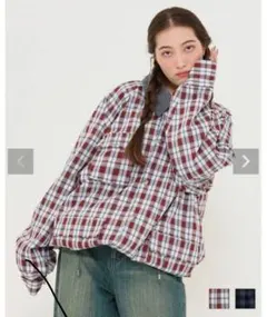 TINA:JOJUN チェック柄 ハンティングジャケット レッド