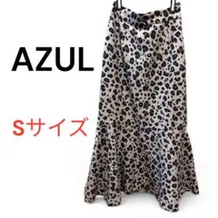【AZUL】レオパード柄マーメイドスカート S 美シルエット ミモレ丈