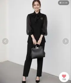 未使用　パンツスーツ　セットアップ　セレモニー　ブラック　 Lサイズ