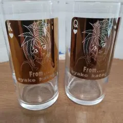 【AYAKO KATAGIRI】イラスト入りガラスグラス 2個セット
