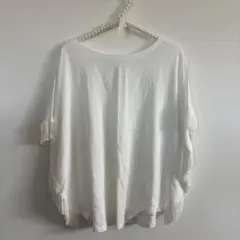 チャオパニック フリンジ付き ホワイト 半袖Tシャツのサムネイル