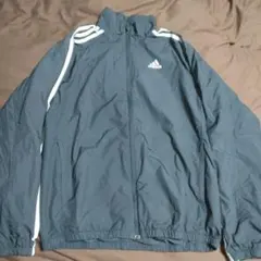 adidas ネイビー ウィンドブレーカー 3本ライン　Mサイズ　ブラック上下