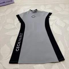CECIL McBEE 半袖ワンピース グレー/ブラック　サイズ　1
