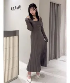 EATME ワンピース ロゴチャームニットワンピース