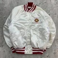 90s　USA製　King Louieヴィンテージスタジャン　古着　ホワイト　M