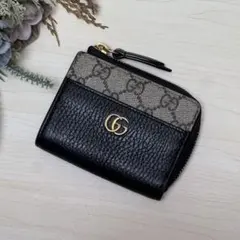 グッチ GGマーモント 財布 ブラック レザー カードケース コインケース
