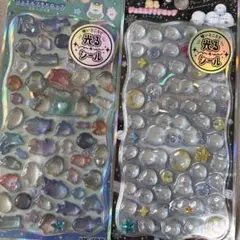 【正規品】光るジュエルプチドロップ ステッカー 2シートセット