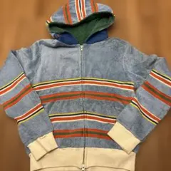 パイル地 ジップアップパーカー マルチカラー　swell 00's 未使用