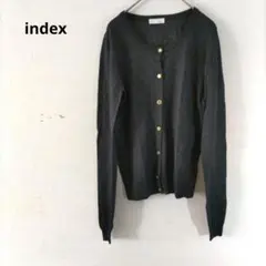 index　長袖カーディガン　ダークグレー　 ボタン付き　М