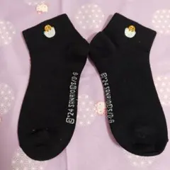 新品　ぐでたま　刺繍ソックス 黒