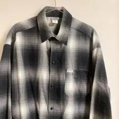 Caltop キャルトップ ネルシャツ ブラックホワイト オンブレチェック 黒