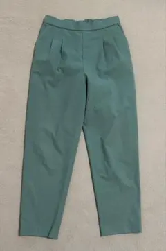 GLOBAL WORK あったかウツクシルエットテーパードパンツ　グリーン