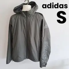 adidas ウィンドブレーカー　ナイロンパーカー　ジャケット　カーキ　ロゴ入り