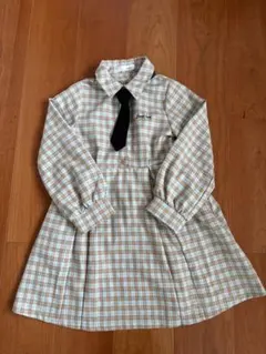 JENNI love ベージュ系チェックワンピース 美品