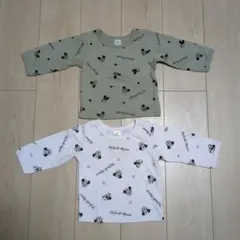 ミッキー・ミニー　長袖Tシャツ（薄手トレーナー）2枚セット（70-80cm）