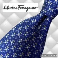 未使用級　フェラガモ　 ネクタイ　くま柄　総柄　アニマル　可愛い　個性的