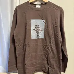 オーガニックコットン プリントTシャツ グレー　長袖のサムネイル