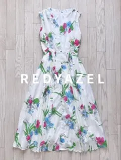 春夏 オリジナルブーケフラワープリーツワンピース ノースリーブワンピ ボタニカル