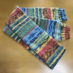 ハンドメイド ポイントマフラー オパール毛糸