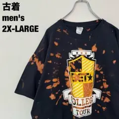 古着 フルーツオブザルーム Tシャツ タイダイ ブリーチ 斬新 ブラック 2XL