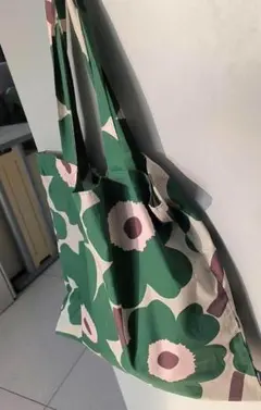 マリメッコ 花柄 トートバッグ 大きめ ウニッコ 緑