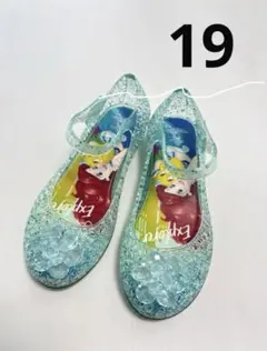 Disney ディズニープリンセス アリエル　キラキラ　サンダル ラメ19 水色