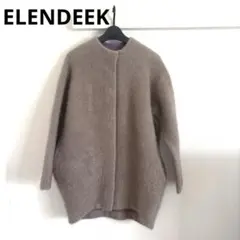 エレンディーク ラクーンカーディガン ベージュ パープル