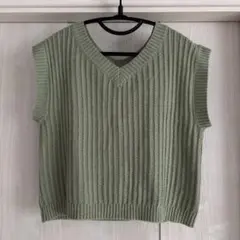 URBANITY UB グリーンニットベスト Lサイズ