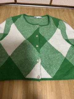 ZARA ダイヤモンドパターン 長袖ニット L