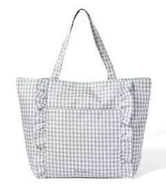 Franc franc ロゴレジャーバッグ フリル グレー バッグ トートバッグ