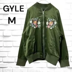 GYLE◆ レディース　MA-1 ブルゾン(M) 花柄刺繍　スカジャン　カーキ