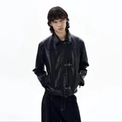 WLNEXT ショート丈 ファイヤーマンジャケット y2k レザー