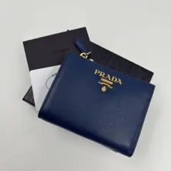 未使用級⭐️ PRADA プラダ 1ML018 折財布　サフィアーノメタル　ブルー