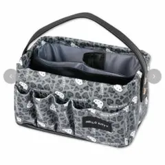 ハローキティ 仕切り付き収納ケース ヒョウ柄 アベイル メイクボックス ブラック