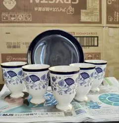 GIVENCHY 花柄カップ 5個セット　陶器のトレー付き　未使用