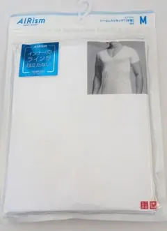 ユニクロ UNIQLO エアリズム 半袖 Мメンズ シームレスVネックT　白