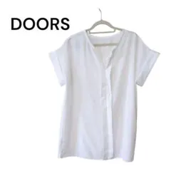 sc284【DOORS】ノーカラー半袖シャツ　大人カジュアル　アーバンリサーチ