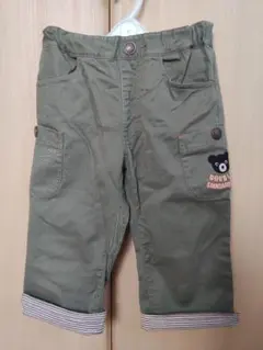 ミキハウス ダブルB 七分丈パンツ 130 カーキ 男の子