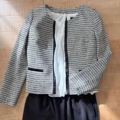 UNTITLED ノーカラーツイードジャケット サイズ3