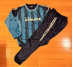 ATHLETA ピステ上下 青/黒 ストライプ　160