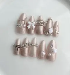 ハンドメイド　ネイルチップ　ワンホンネイル　ギャルネイル　ゴテゴテネイル