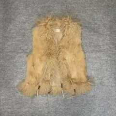 [美品]Ungridラビット　ラム　ファー　ベスト　リアルファー　ナチュラル