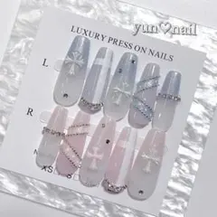 No.21 ネイルチップ 量産型 フレンチガーリー スナ系 韓 韓国系 ちゅるん