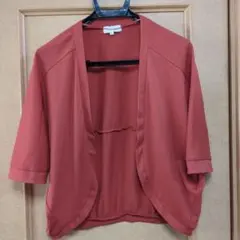 アルファキュービック　オレンジ 　カーディガン 半袖　Ｌ　ボレロのサムネイル