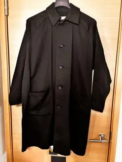 SHIPS プレミアムヘブンリーコットン ステンカラーコート ブラック