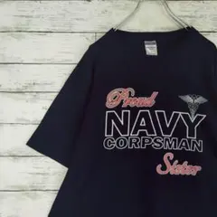 古着 NAVY 海軍 Tシャツ ジャージーズ ヘビーウェイト ネイビー 紺 XL