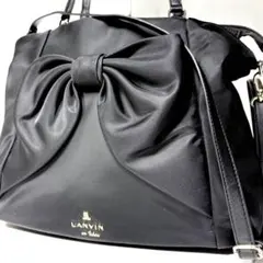 美品✨LANVIN en Bleu ビッグリボン ジョエル 2wayトート