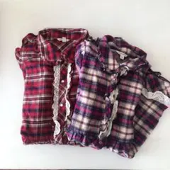 anyFAM チェックワンピース　120&140 2枚セット